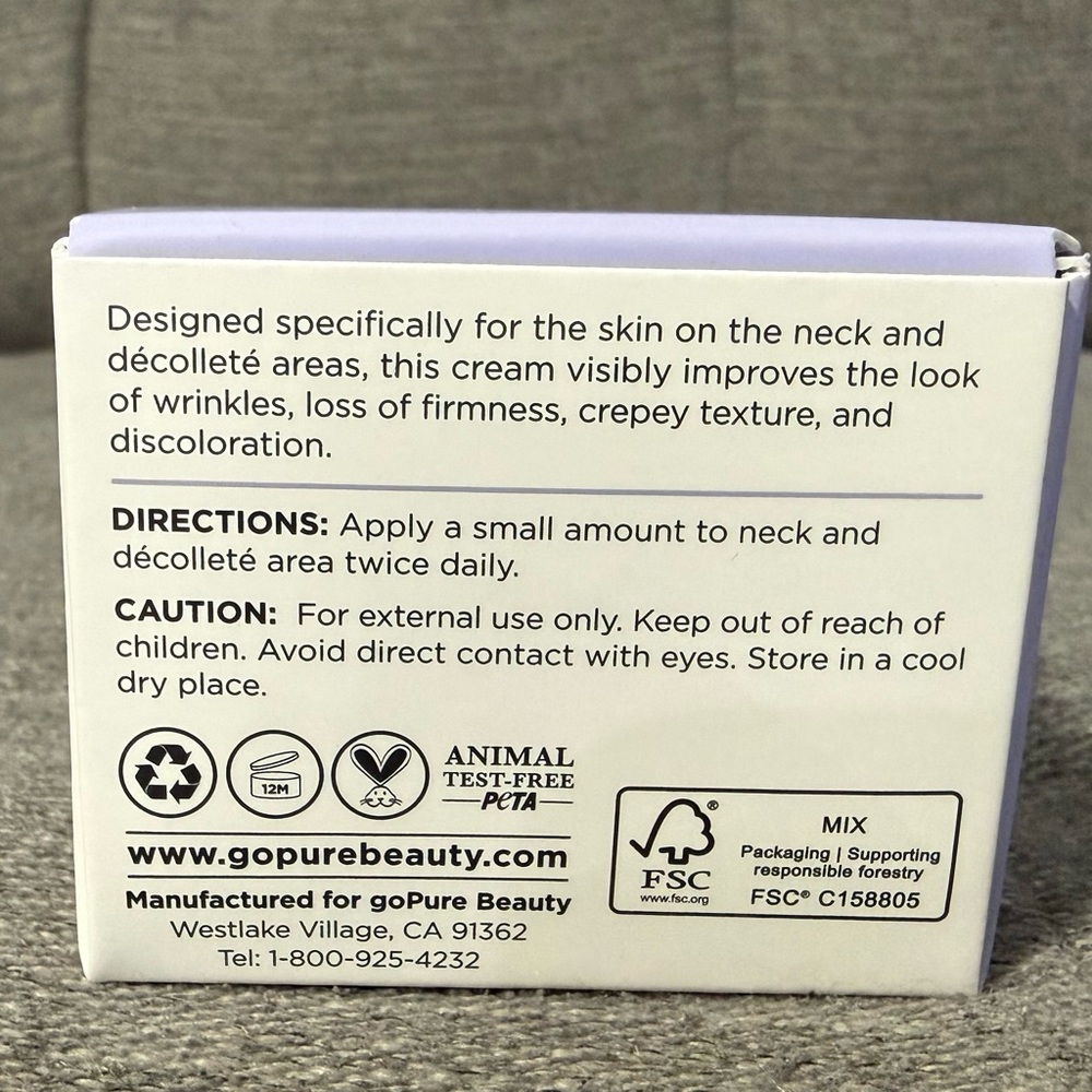 NIB goPure Tighten & Lift Neck Cream 1.7 fl oz (50ml) - Picture 11 of 12